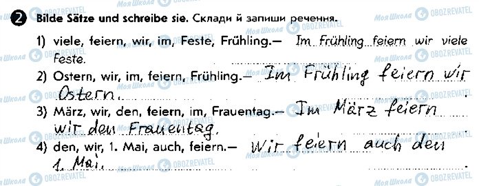 ГДЗ Немецкий язык 5 класс страница ст51впр2