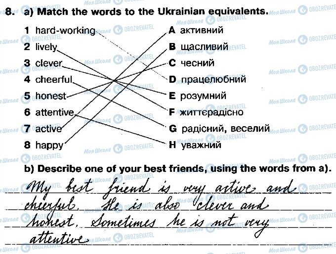 ГДЗ Англійська мова 5 клас сторінка 8