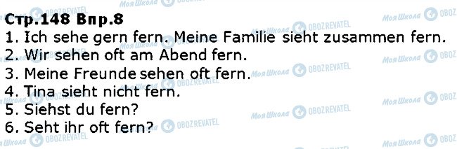 ГДЗ Немецкий язык 5 класс страница ст148впр8