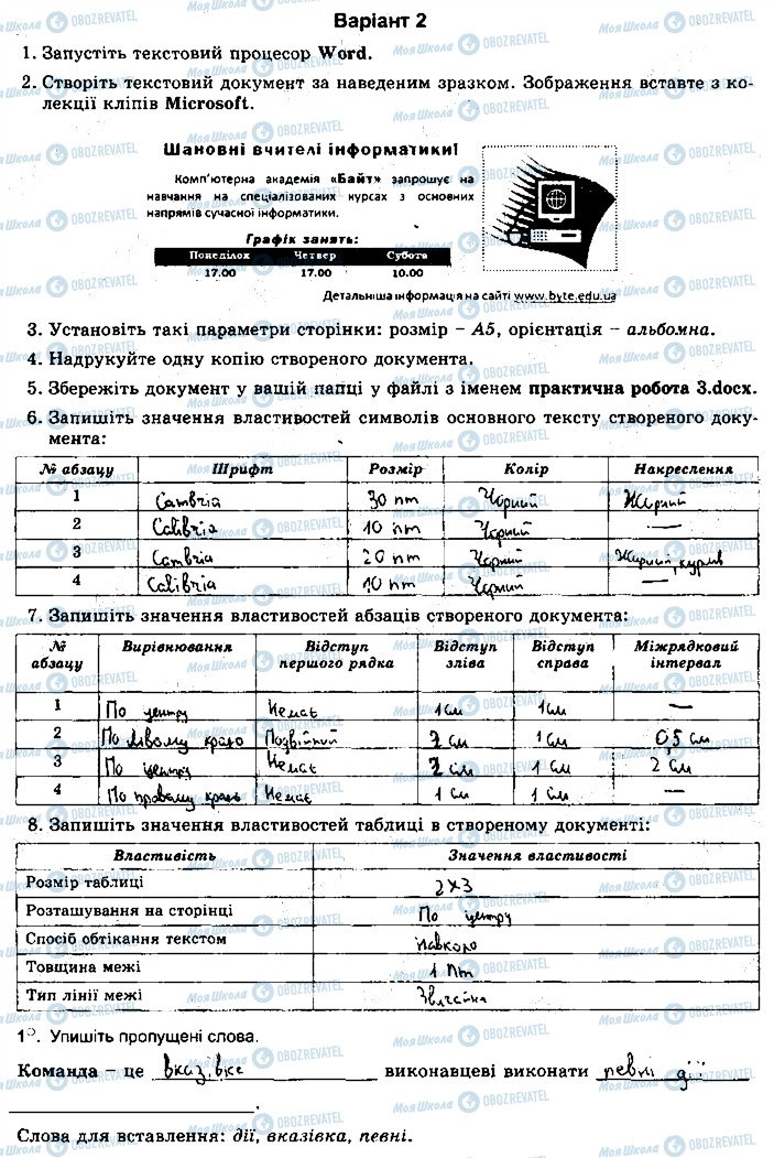 ГДЗ Информатика 5 класс страница ст61впр2