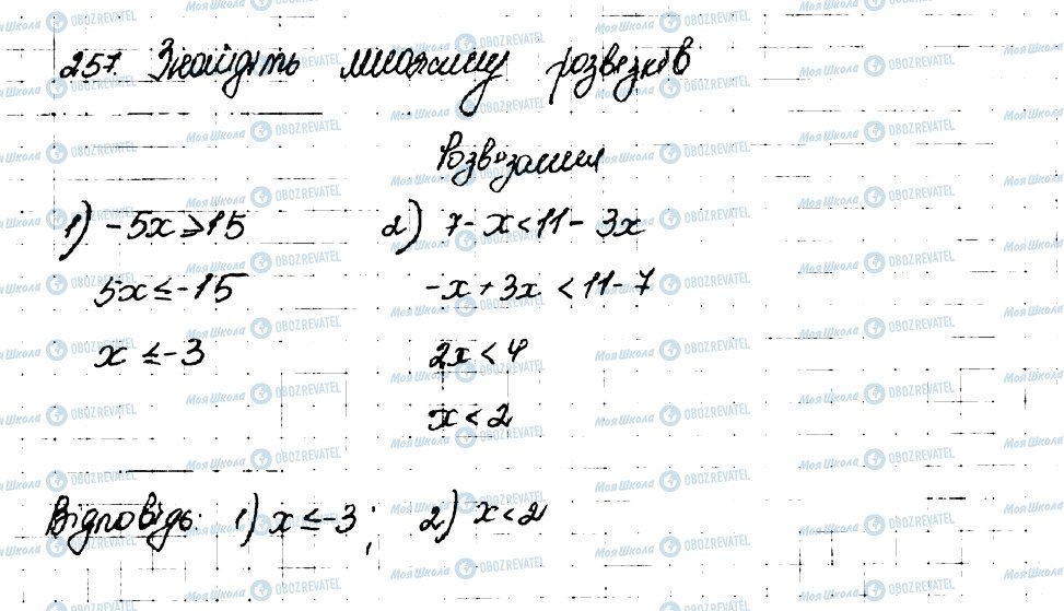 ГДЗ Алгебра 9 клас сторінка 257