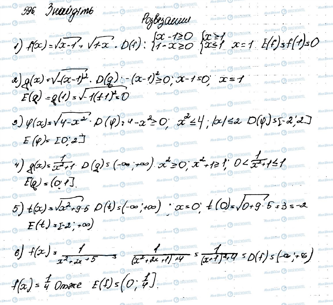 ГДЗ Алгебра 9 клас сторінка 596