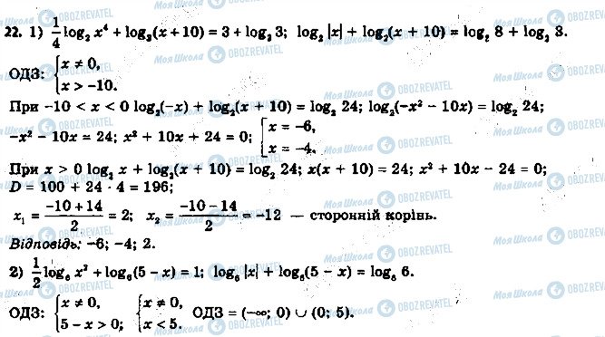 ГДЗ Алгебра 11 класс страница 22