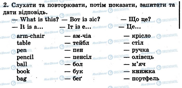 ГДЗ Англійська мова 1 клас сторінка ст20впр2