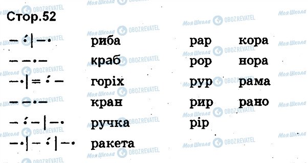 ГДЗ Українська мова 1 клас сторінка 52