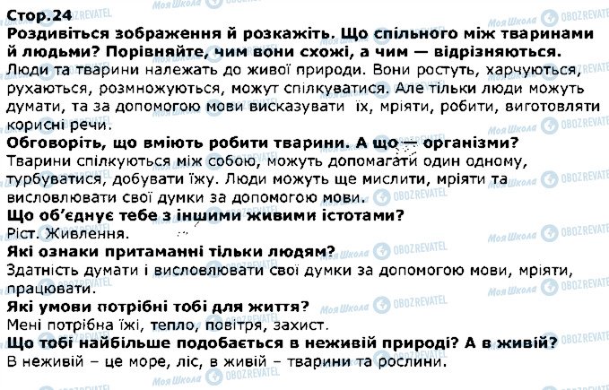 ГДЗ Я досліджую світ 1 клас сторінка стор24