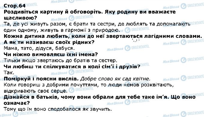 ГДЗ Я досліджую світ 1 клас сторінка стор64