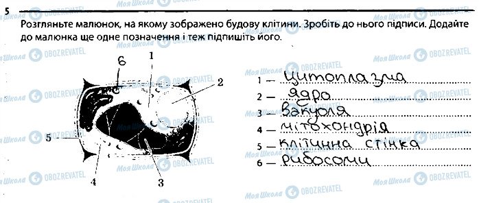 ГДЗ Біологія 6 клас сторінка 5