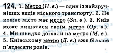 ГДЗ Українська мова 6 клас сторінка 124