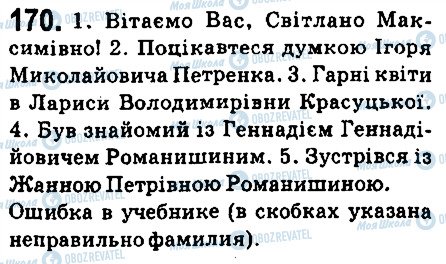 ГДЗ Українська мова 6 клас сторінка 170