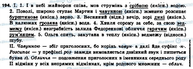 ГДЗ Українська мова 6 клас сторінка 194