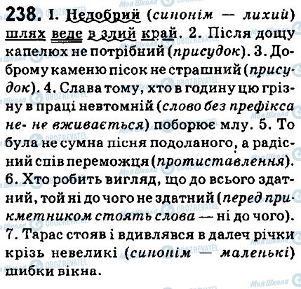 ГДЗ Українська мова 6 клас сторінка 238