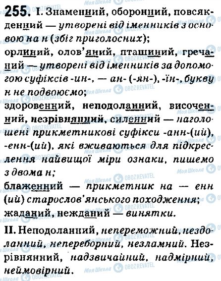 ГДЗ Українська мова 6 клас сторінка 255