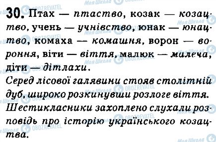 ГДЗ Українська мова 6 клас сторінка 30