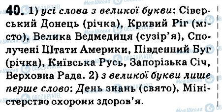 ГДЗ Українська мова 6 клас сторінка 40