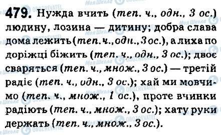 ГДЗ Українська мова 6 клас сторінка 479