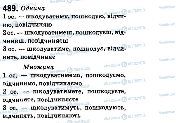 ГДЗ Українська мова 6 клас сторінка 489