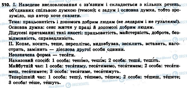 ГДЗ Українська мова 6 клас сторінка 510