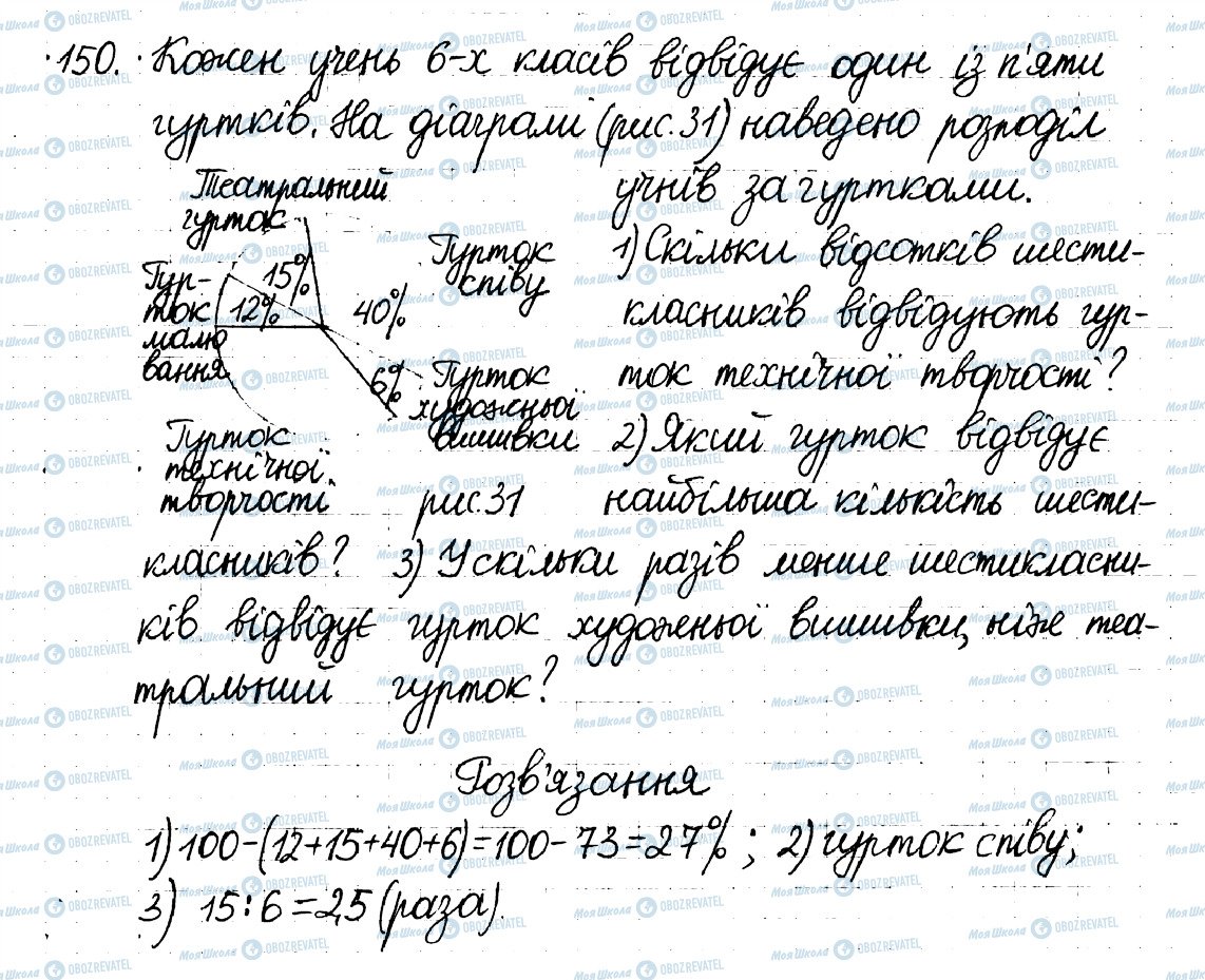 ГДЗ Математика 6 клас сторінка 150