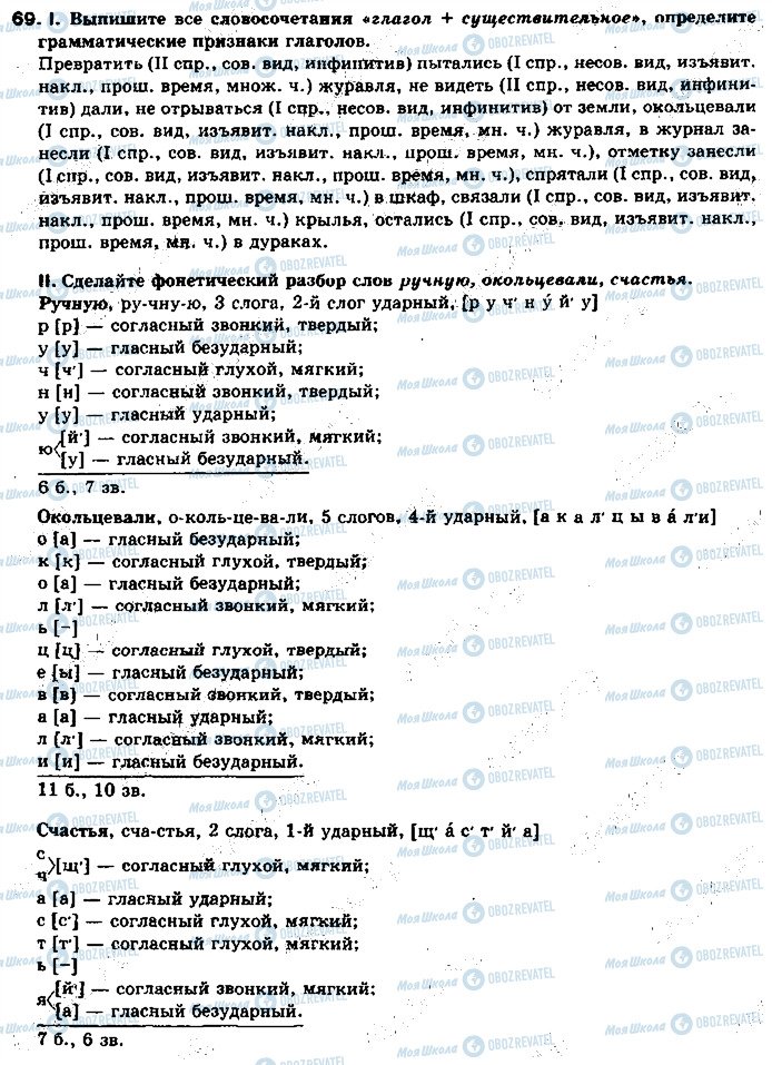 ГДЗ Російська мова 11 клас сторінка 69