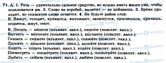 ГДЗ Російська мова 11 клас сторінка 71