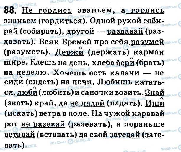 ГДЗ Російська мова 7 клас сторінка 88