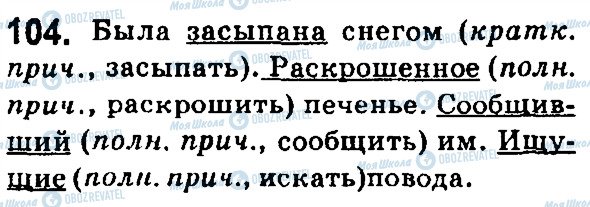 ГДЗ Російська мова 7 клас сторінка 104