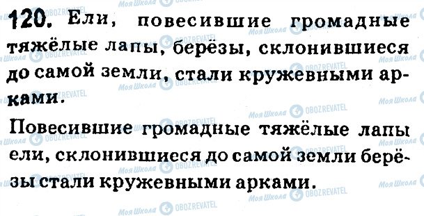 ГДЗ Російська мова 7 клас сторінка 120