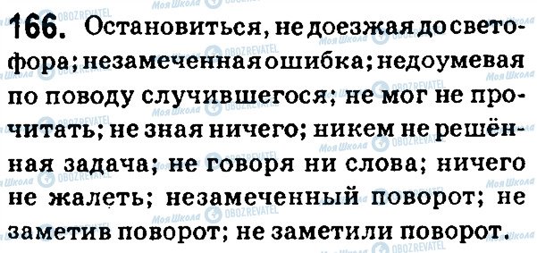 ГДЗ Російська мова 7 клас сторінка 166