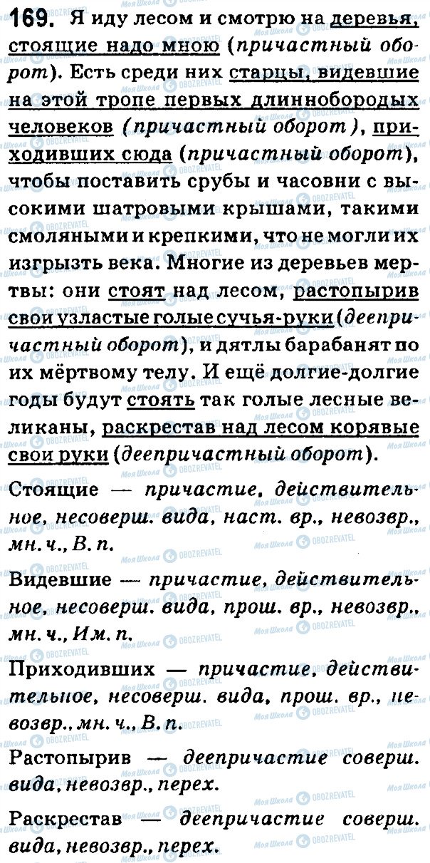 ГДЗ Російська мова 7 клас сторінка 169