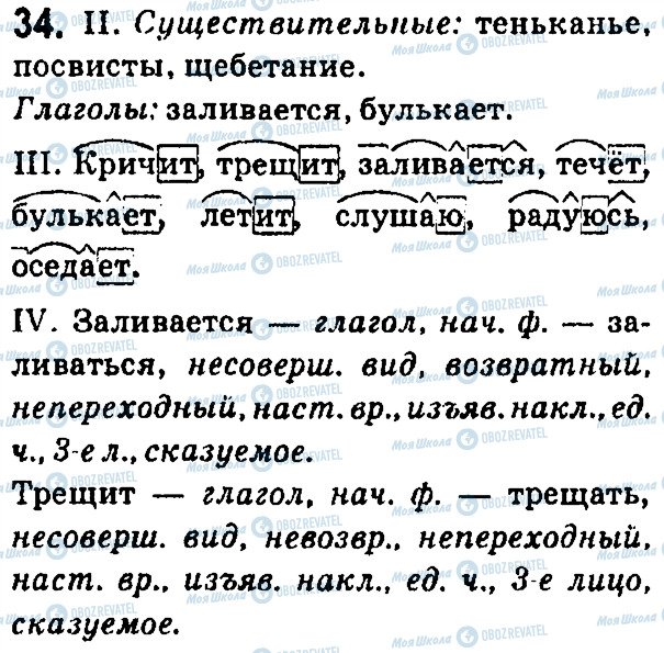 ГДЗ Російська мова 7 клас сторінка 34