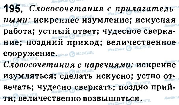 ГДЗ Російська мова 7 клас сторінка 195