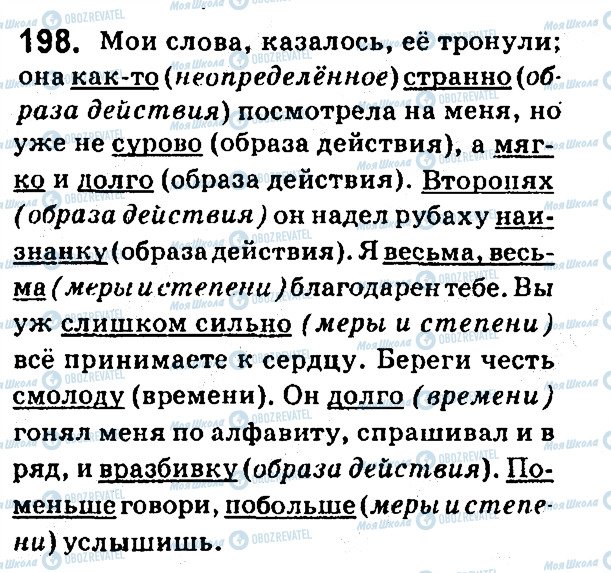 ГДЗ Російська мова 7 клас сторінка 198