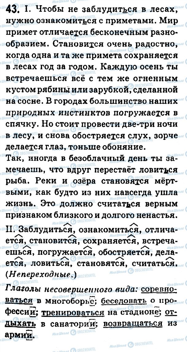 ГДЗ Російська мова 7 клас сторінка 43