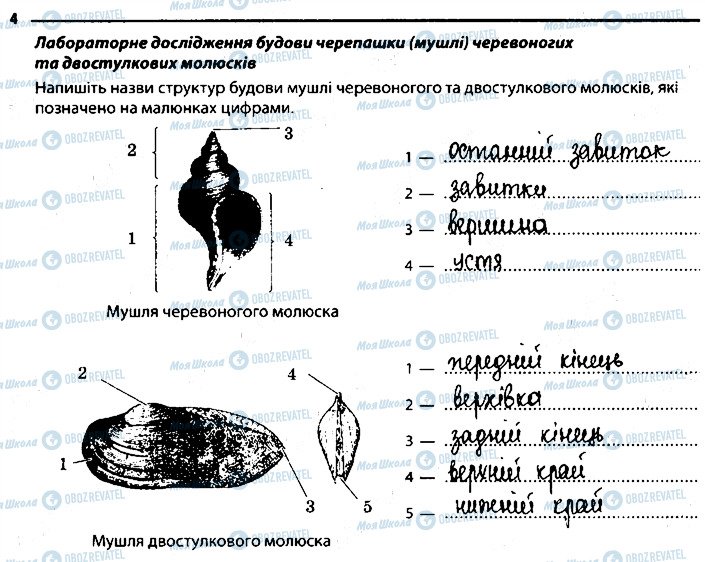 ГДЗ Біологія 7 клас сторінка 4