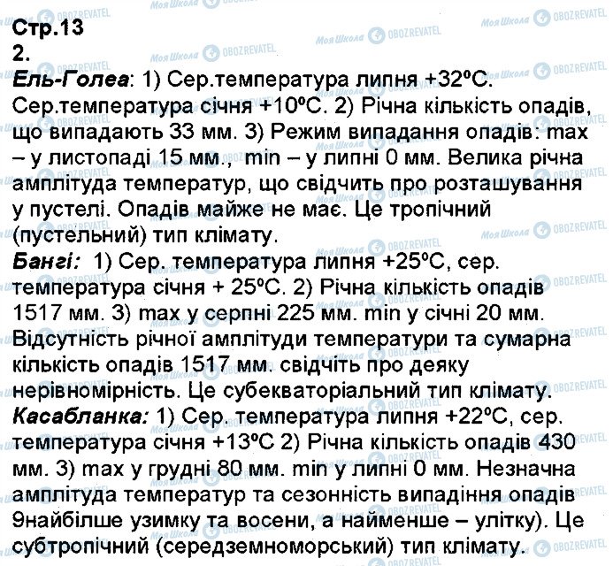 ГДЗ Географія 7 клас сторінка ст13