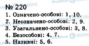 ГДЗ Українська мова 8 клас сторінка 220