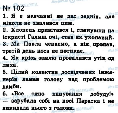 ГДЗ Українська мова 8 клас сторінка 102