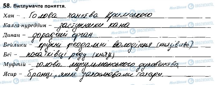 ГДЗ Історія України 8 клас сторінка 58