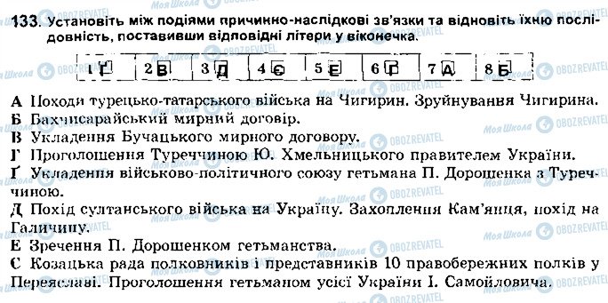 ГДЗ Історія України 8 клас сторінка 133