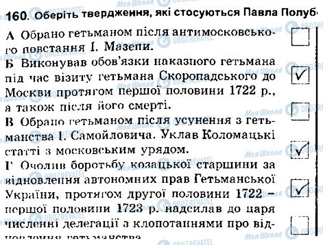 ГДЗ Історія України 8 клас сторінка 160