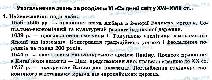 ГДЗ Всесвітня історія 8 клас сторінка 1