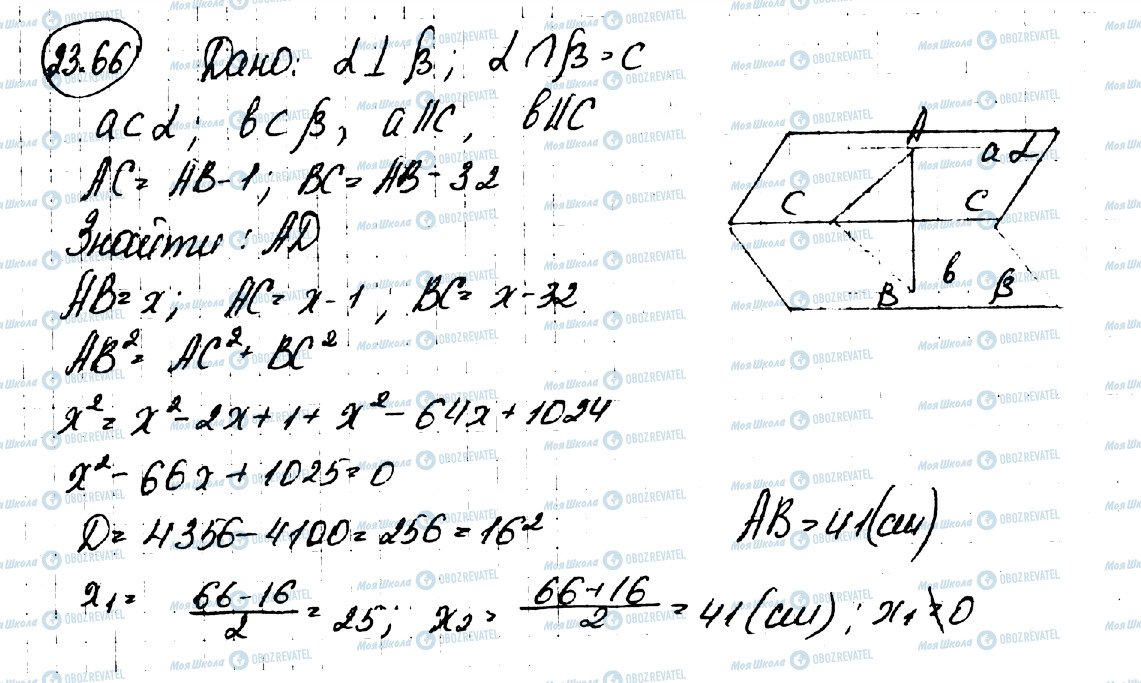 ГДЗ Геометрія 10 клас сторінка 66
