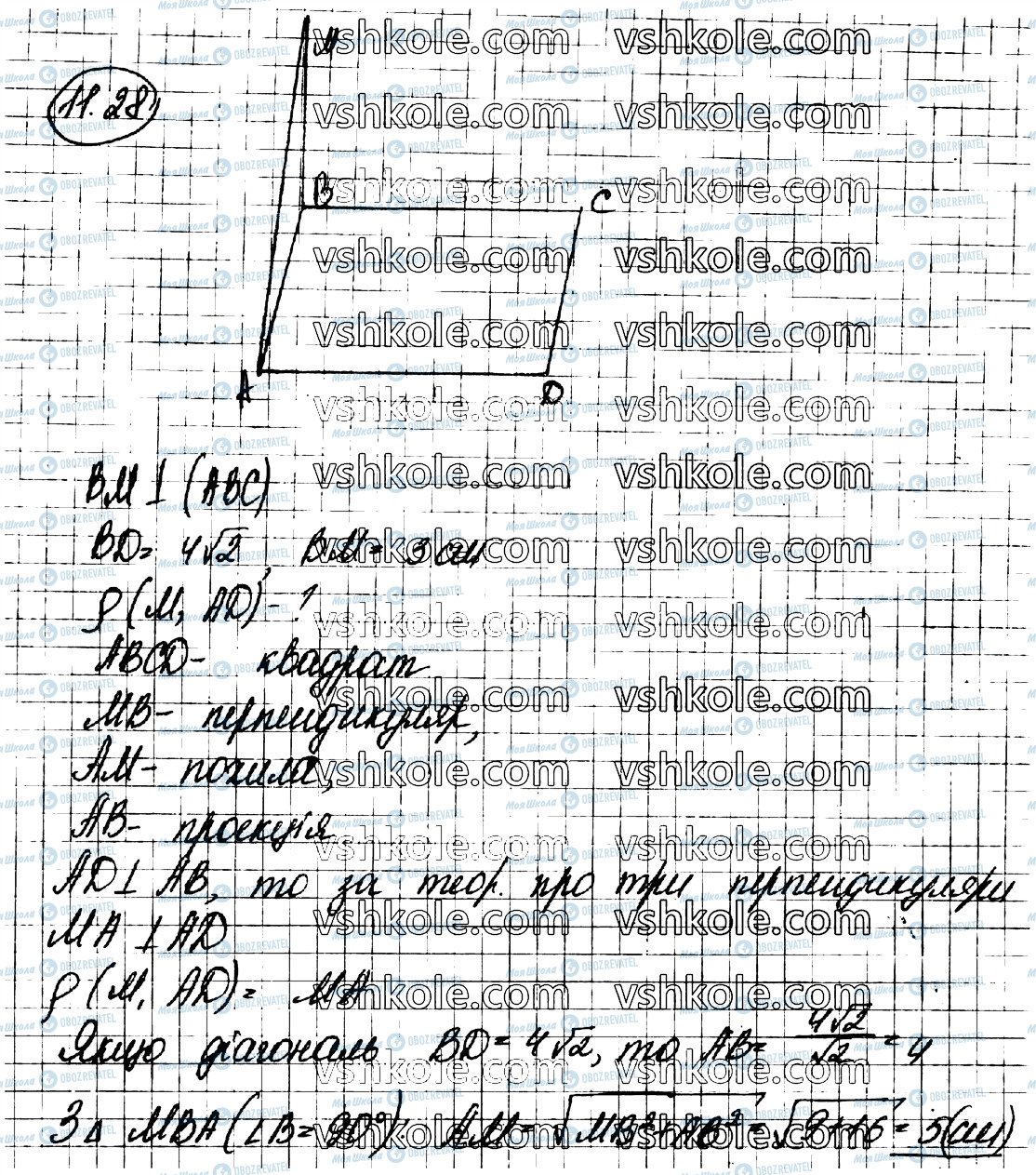 ГДЗ Геометрія 10 клас сторінка 28