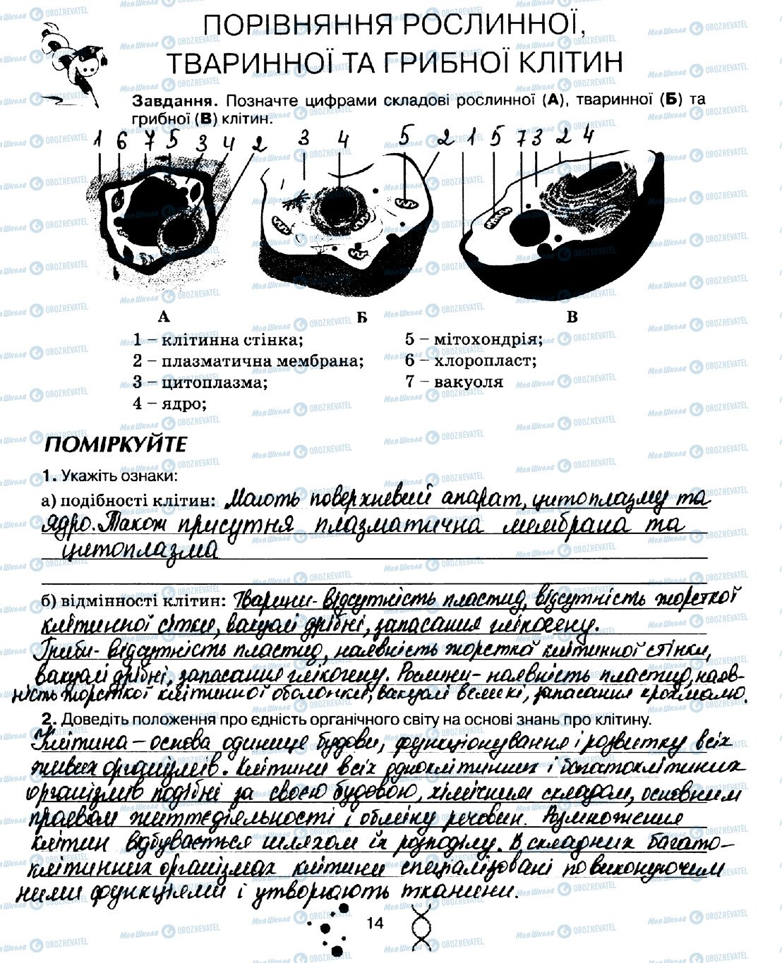 ГДЗ Біологія 10 клас сторінка стор14