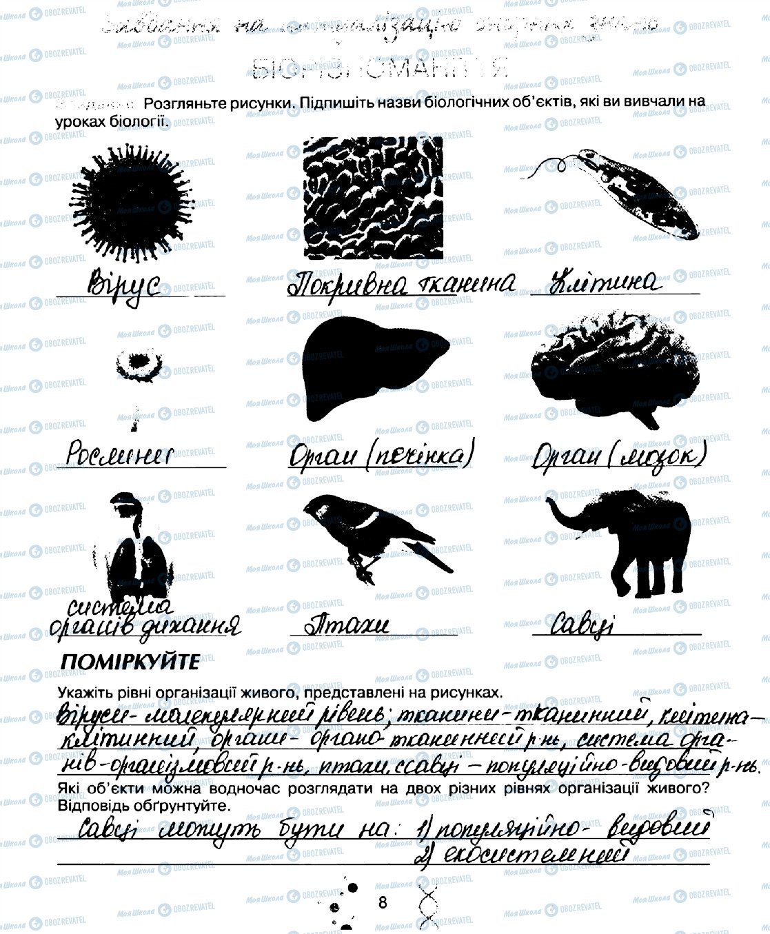 ГДЗ Биология 10 класс страница стор8