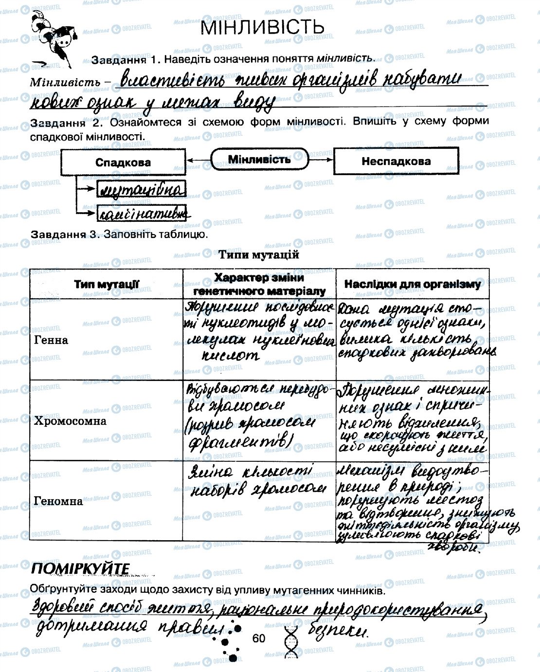 ГДЗ Биология 10 класс страница стор60