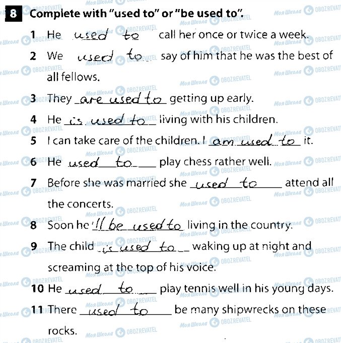 ГДЗ Англійська мова 10 клас сторінка 8