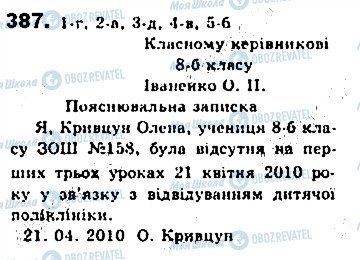 ГДЗ Українська мова 8 клас сторінка 387