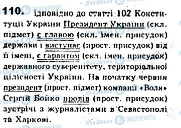 ГДЗ Українська мова 8 клас сторінка 110